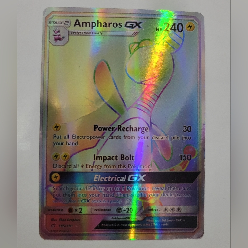Ampharos GX Holographic Pokémon Card
